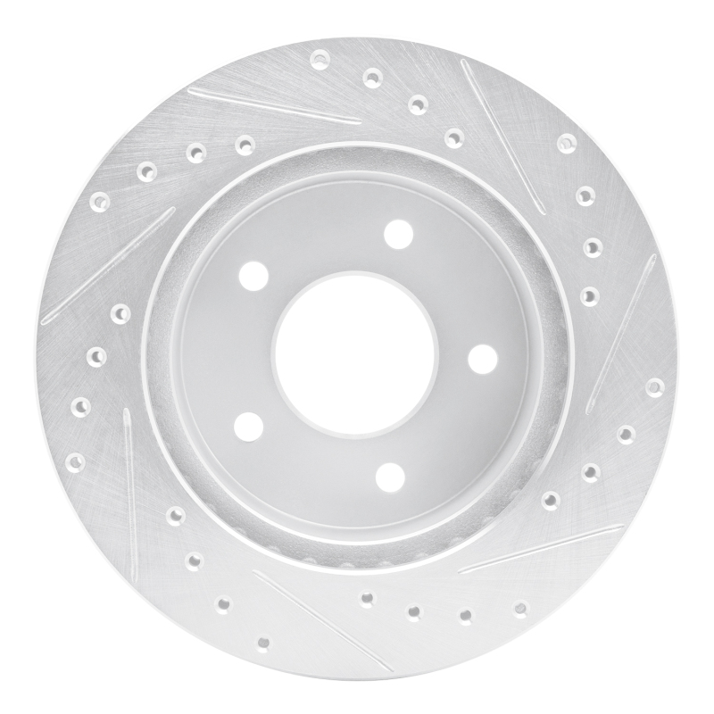 Chevrolet ASTRO Brake Rotor (1) - Front Left - R1 Concepts - Drilled & Slotted - Silver - `90-`02